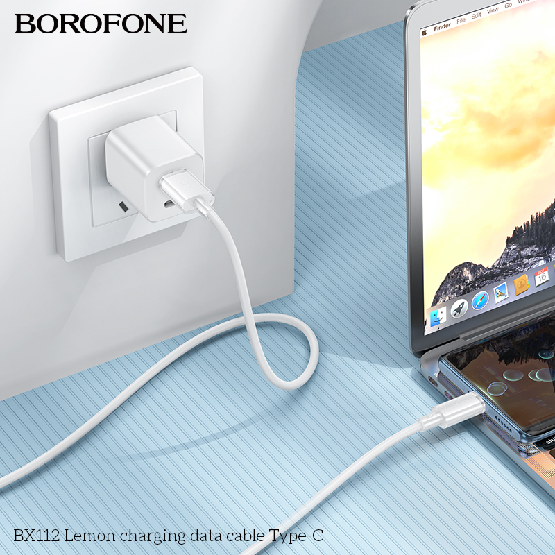 BOROFONE BX112 Lemon USB-A to USB-C cable NZ 6